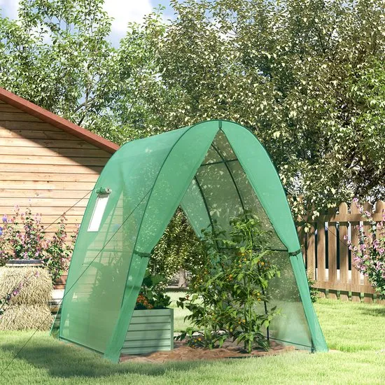 4goodz Boogvormige Foliekas met 2 Roldeuren - 180x180x200 cm - Groen