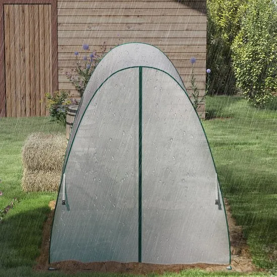 4goodz Boogvormige Foliekas met 2 Roldeuren - 180x180x200 cm - Wit