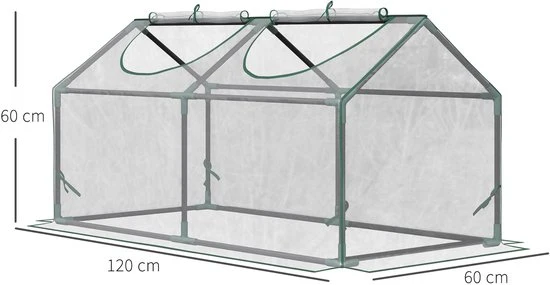 4goodz Foliekas met Venster, PVC Kweekkas 120x60x60 cm,