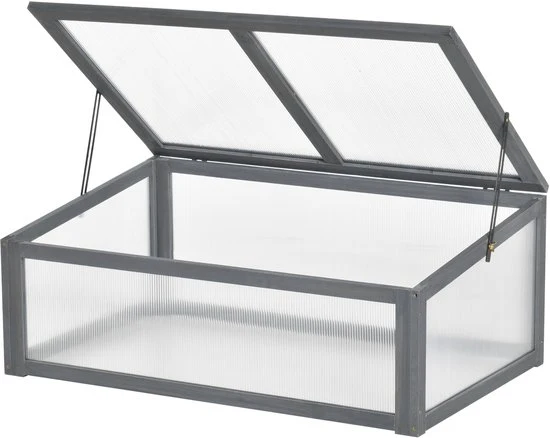 4goodz Houten Mini Kweekbak 100x65x40 cm, moestuin met Deksel