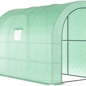4goodz Kas, Tuinkas met Plastic Bedekking, UV-bestendig 300x150 cm - Groen