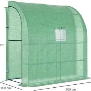 4goodz Kunststof Foliekas Muurbevestiging 200x100x215 cm - Groen