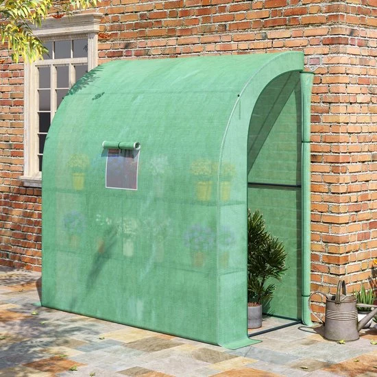 4goodz Kunststof Foliekas Muurbevestiging 200x100x215 cm - Groen