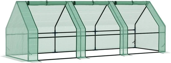 4goodz Kweekkas met Raam 270x90x90 cm - foliekas van staal 01-0469