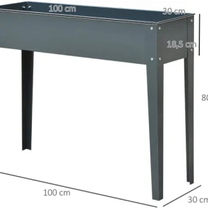 4goodz Plantenbak Hoog Staal - Verhoogd 100x30x80cm - Antraciet