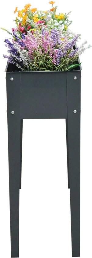 4goodz Plantenbak Hoog Staal - Verhoogd 100x30x80cm - Antraciet
