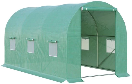4goodz Tunnelserre Kweekkas 395x195x190 cm - Foliekas met Raam
