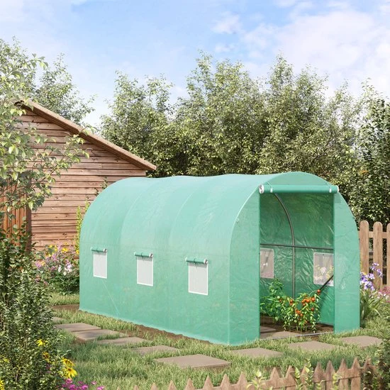 4goodz Tunnelserre Kweekkas 395x195x190 cm - Foliekas met Raam