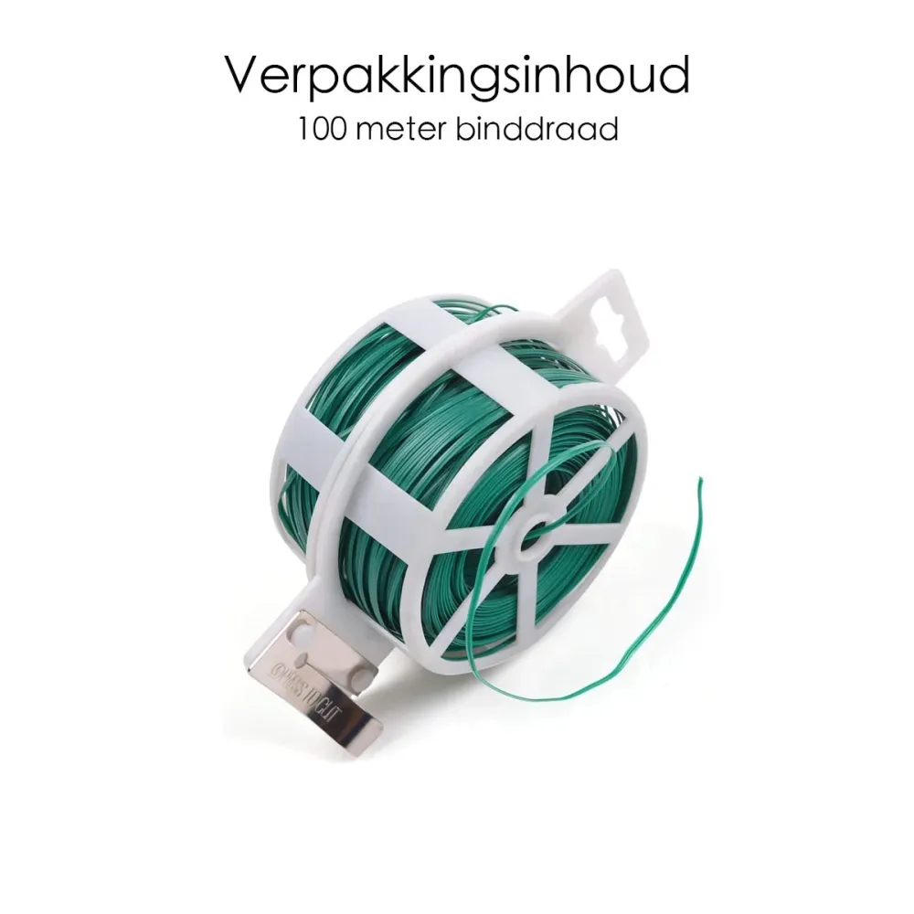 Binddraad Groen - 100 Meter - IJzerdraad Geplastificeerd - Spandraad