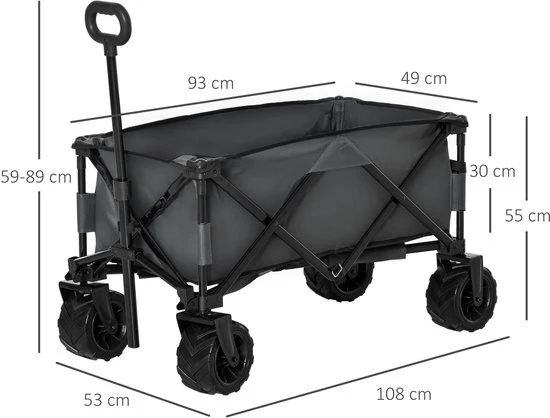 Bolderkar Strand inklapbare Handwagen 360° Tuinwagen