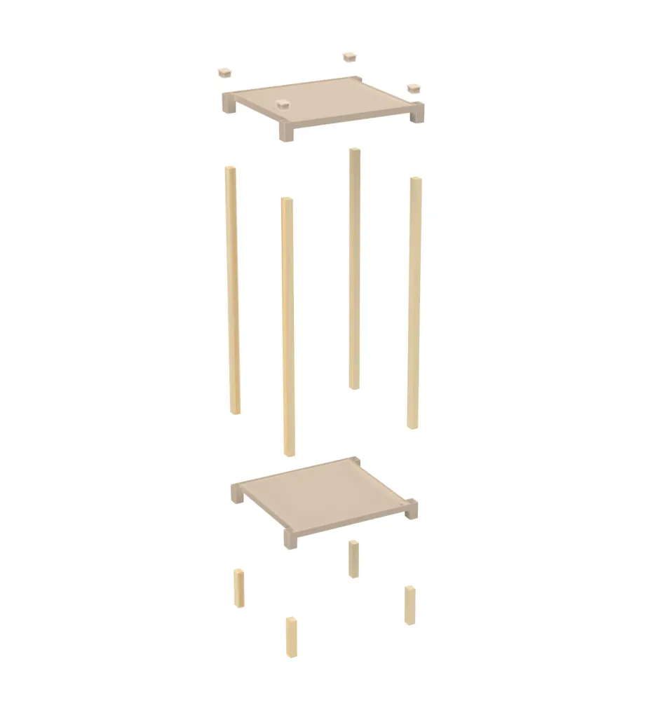 FixWood 2-Tier Plantenstandaard – Set van 2 Bloemenrekken – Houten Bloemenstandaard voor Binnen & Buiten – Decoratieve Pla...