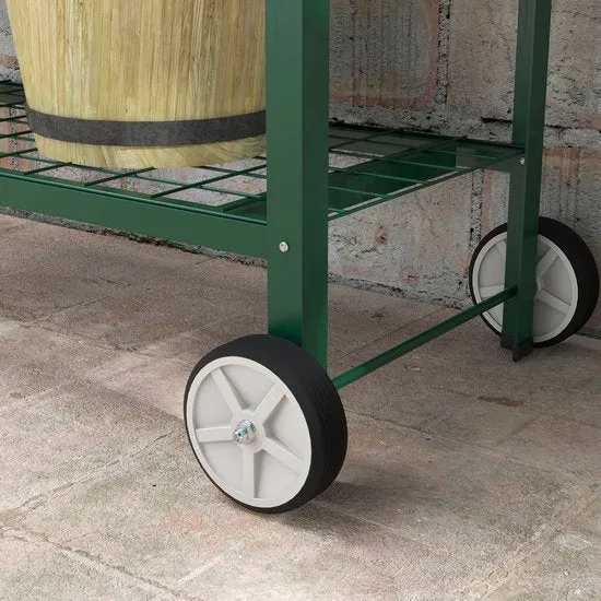 Verhoogd Kweekbed met Wielen Plantenbak Metaal - Groen