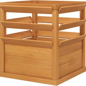 Verhoogde plantenbak hout 65 x 65 x 73 cm - Bruin