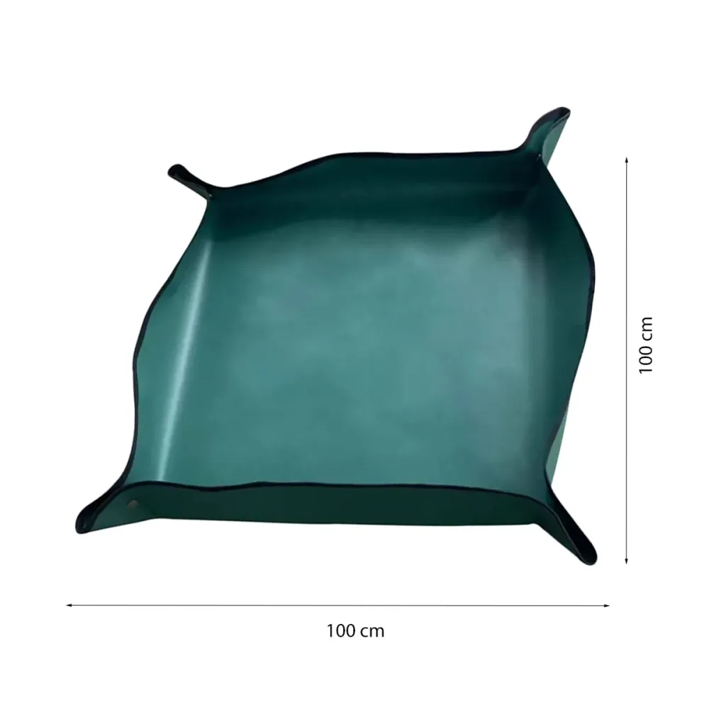 Verpotmat - 100 x 100 cm - Groen met Drukknopen - Waterdichte Mat - Plantenmat - Tuinmat