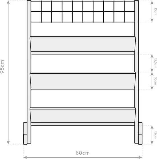 Westman Kruidenrek Plantenbak met traliewerk Viktoria L 50x80x95cm