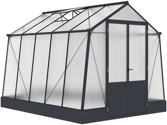 Westmann Aurora 810 - TuinKas met fundering - Antraciet 309x248 cm
