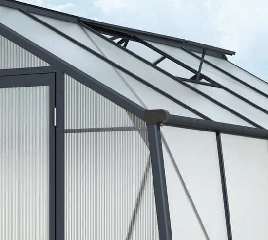Westmann Aurora 810 - TuinKas met fundering - Antraciet 309x248 cm