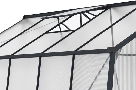 Westmann Aurora 810 - TuinKas met fundering - Antraciet 309x248 cm