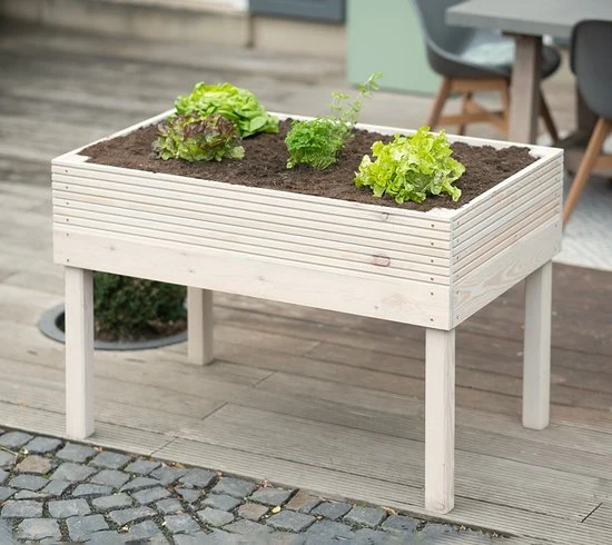 Westmann Frieda Houten Plantenbak op poten 75x119x79 cm - Lichtgrijs