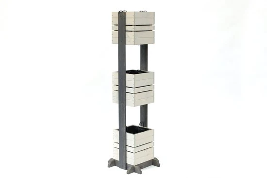 Westmann Maja Houten Plantenbak Pilaar 50x50x170 cm - Grijs