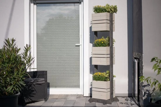 Westmann Maja Houten Plantenbak Pilaar 50x50x170 cm - Grijs