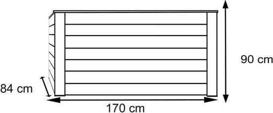 Westmann - WMHL170 - Plantenbak - Bloembak - Tuin Hochbeed - 84 x 90 x 170 cm