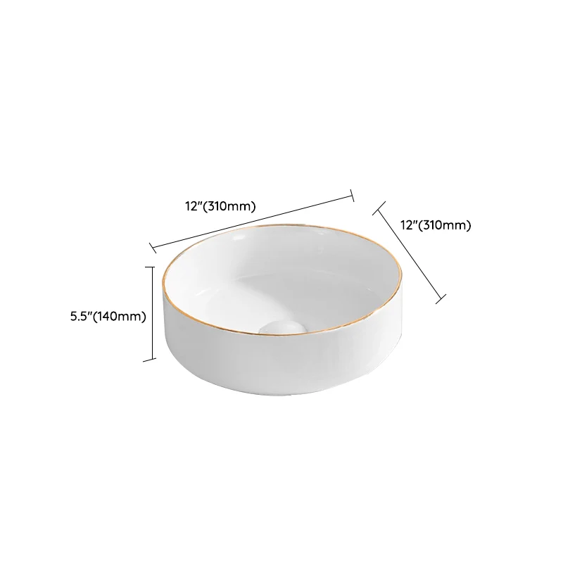 Actueel Vessel Lavatory Sink Porcelain Oval Shut-Off Valve Included Vessel 12l