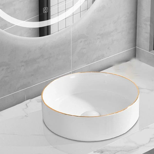 Actueel Vessel Lavatory Sink Porcelain Oval Shut-Off Valve Included Vessel 12l