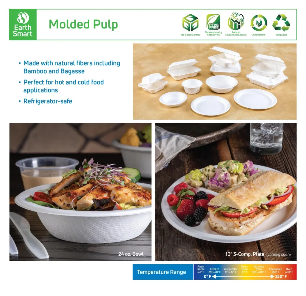 Earth Smart ® 8" Round Wit Pulp Bowl, 32 oz.