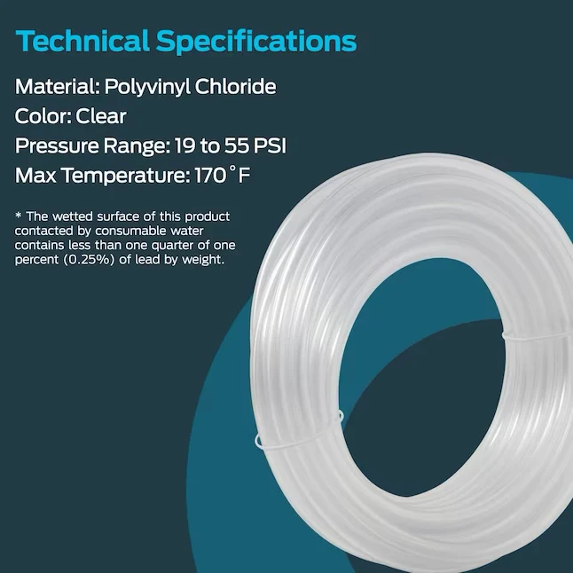 EZ-FLO 3/8- ID x 10-ft PVC Helder Vinyl Tubing