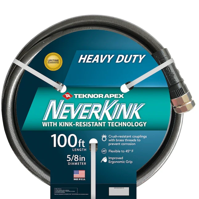 NeverKink Teknor Apex 5/8- x 100-ft Heavy Kink Free Vinyl Asgrijs Coiled Hose