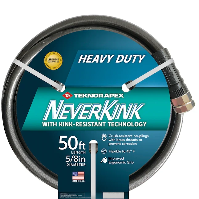 NeverKink Teknor Apex 5/8- x 50-ft Heavy Kink Free Vinyl Grauw Coiled Hose