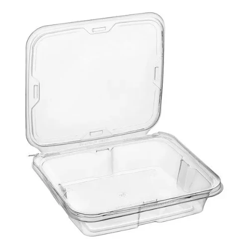 Safe-T-Fresh 7x6 Rectangular Tamper Evident & Tamper Resistant 35 oz. Helder Deli Containers - #TS35