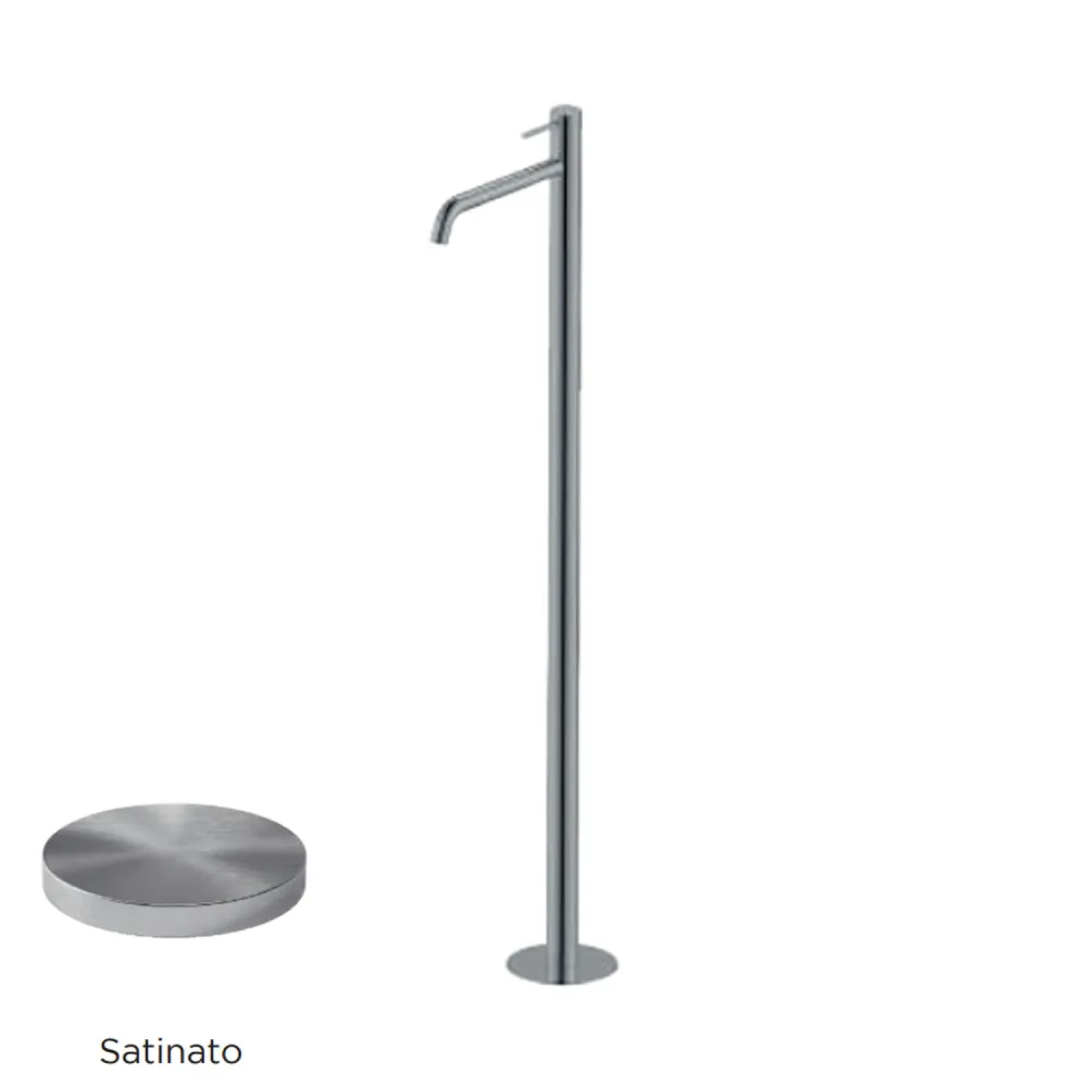Single-lever freestanding washbasin mixer RubiFlux Regal series - Brushed metaalglans