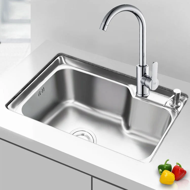 Strak Style Kitchen Sink Stainless Steel Single Bowl Kitchen Sink Basket Strainer 15l