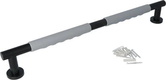 Luzzo® Fisso Soft Handgreep Badkamer-Toiletgreep - Zwart-Grijs