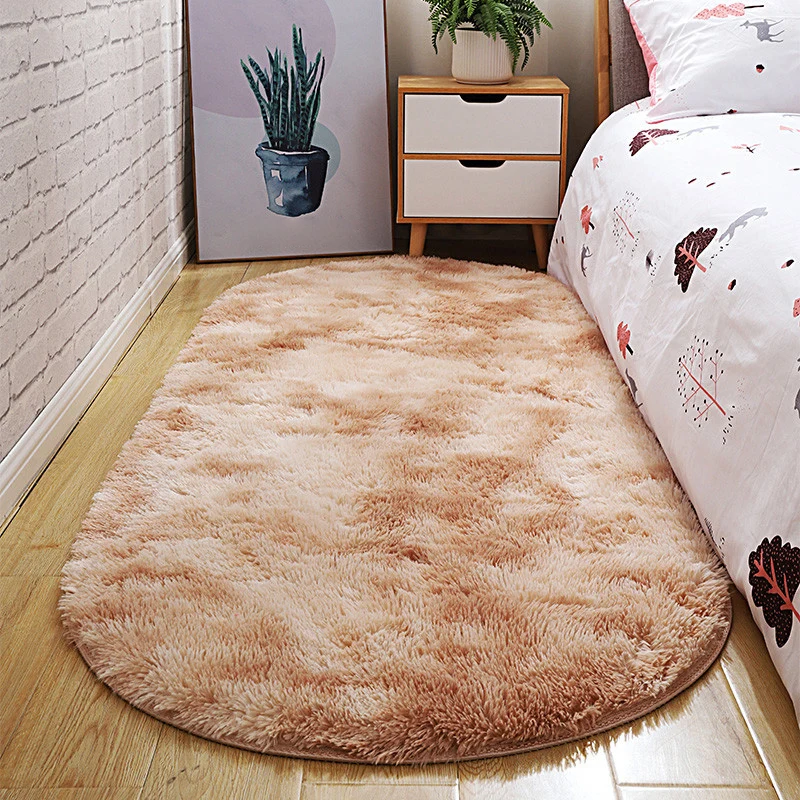 Casual tie-dye tapijt, meerkleurig pluche tapijt, machinewasbaar, antislip, vlekbestendig tapijt voor slaapkamer met rits