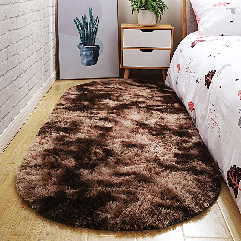 Kant Casual tie-dye tapijt, meerkleurig pluche tapijt, machinewasbaar, antislip, vlekbestendig tapijt voor slaapkamer