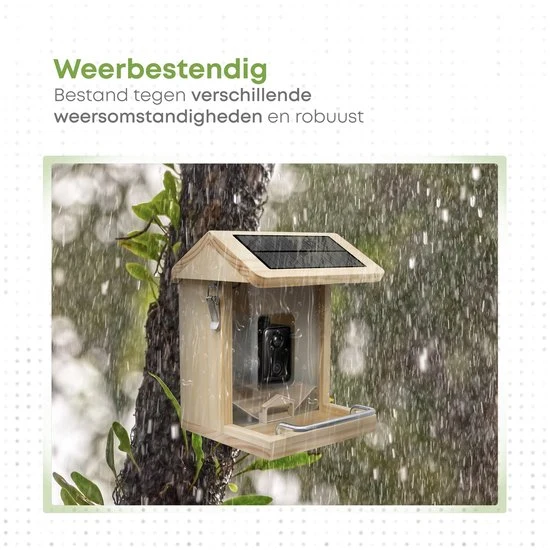 Viervoeter - Vogelvoederhuisje - Vogelhuisje met Camera - AI vogelherkenning - 1080 HD - Audio