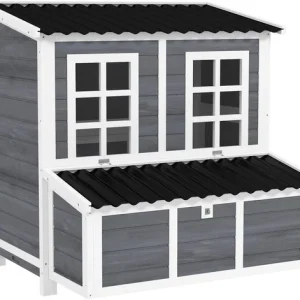 Kippen Legnest voor 4-6 Kippen - Waterdicht Dak - 100x86x100cm - grijs