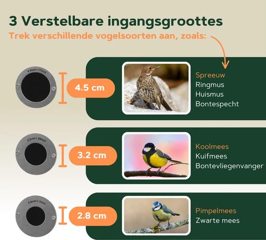 Vogelview Nestlife360 - Vogelhuisje met Camera - Hout - AI vogelherkenning - 1080p HD - Audio - Met zonnepaneel