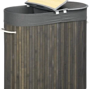 4goodz 100 L Wasmand Bamboe met Deksel 2 Secties - Uitneembare Waszak