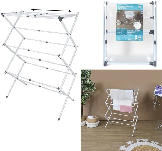 4goodz Droogrek Inklapbaar - Metalen Wasrek - 9m Droogruimte - Wit