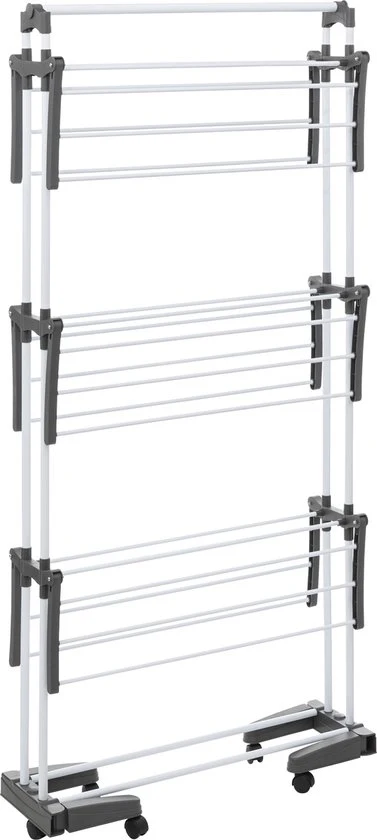 4goodz Opvouwbare Droogrek met wielen 24 meter - Inklapbaar - Wit