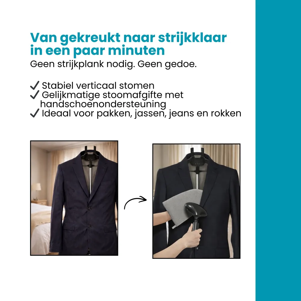 Kledingstomer Standaard met Handschoen – Verstelbare Stoomstandaard voor Kleding – 360° Draaibare Kledinghouder – Staande...