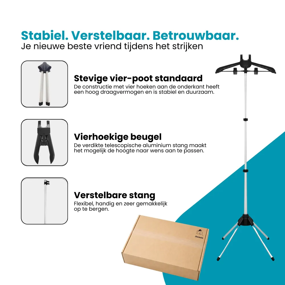 Kledingstomer Standaard met Handschoen – Verstelbare Stoomstandaard voor Kleding – 360° Draaibare Kledinghouder – Staande...