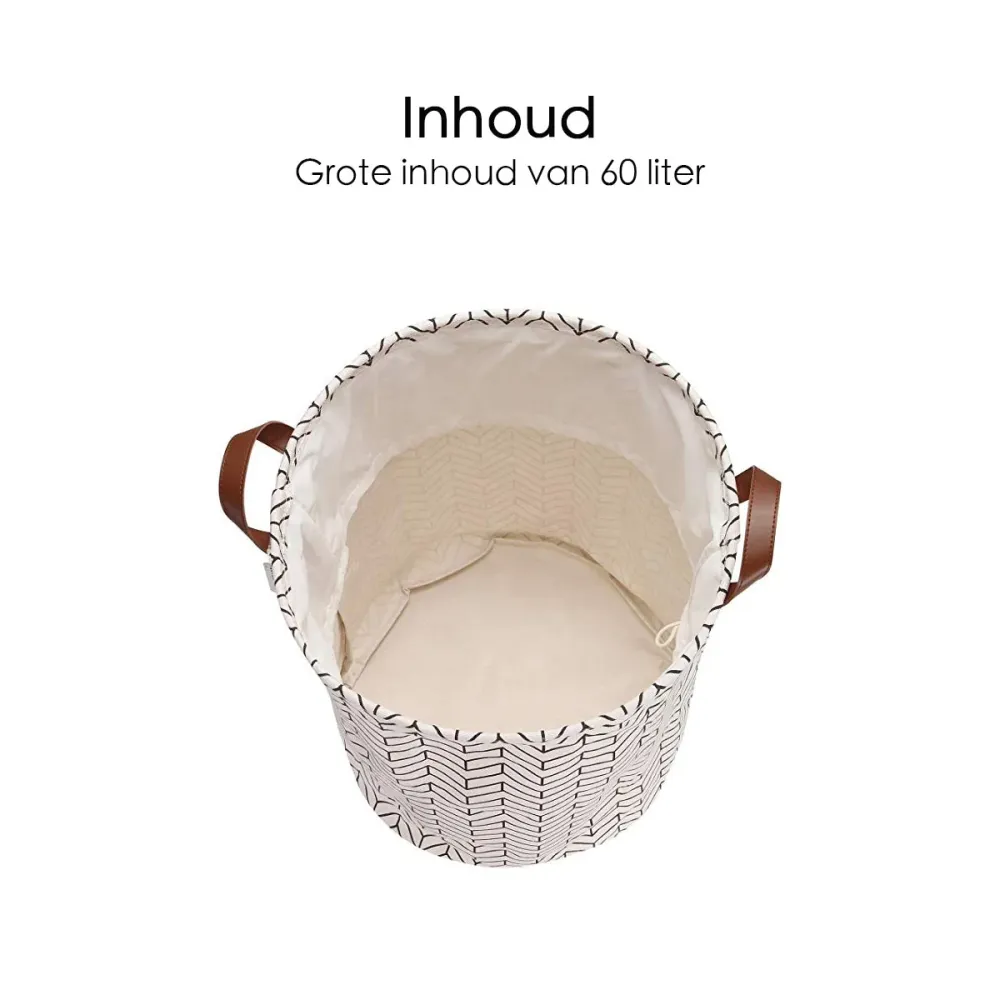 Wasmand - Opbergzak - 60L - Waterproof - Zwart-wit