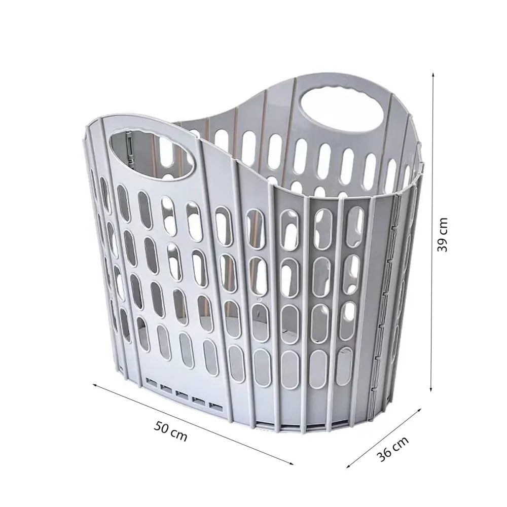 Wasmand Opvouwbaar - Grijs - 70 liter - 50 x 36 x 39 cm - Inklapbare Wasmand - Ruimtebesparende Wasmand - Wassorteerder