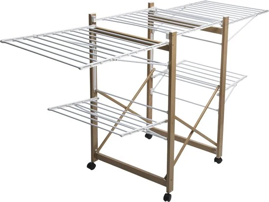 Wasrek Inklapbaar op wielen - 27 meter drooglengte - Houten frame
