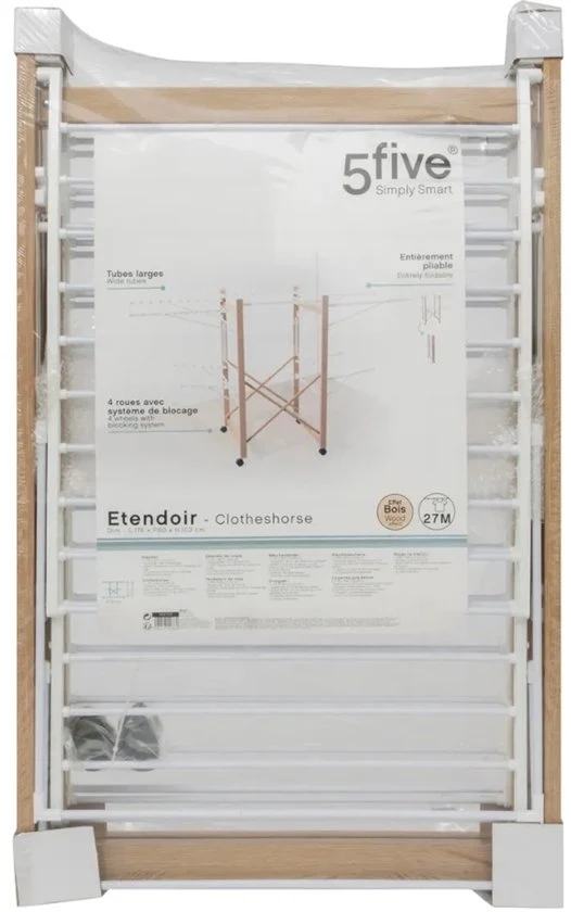 Wasrek Inklapbaar op wielen - 27 meter drooglengte - Houten frame